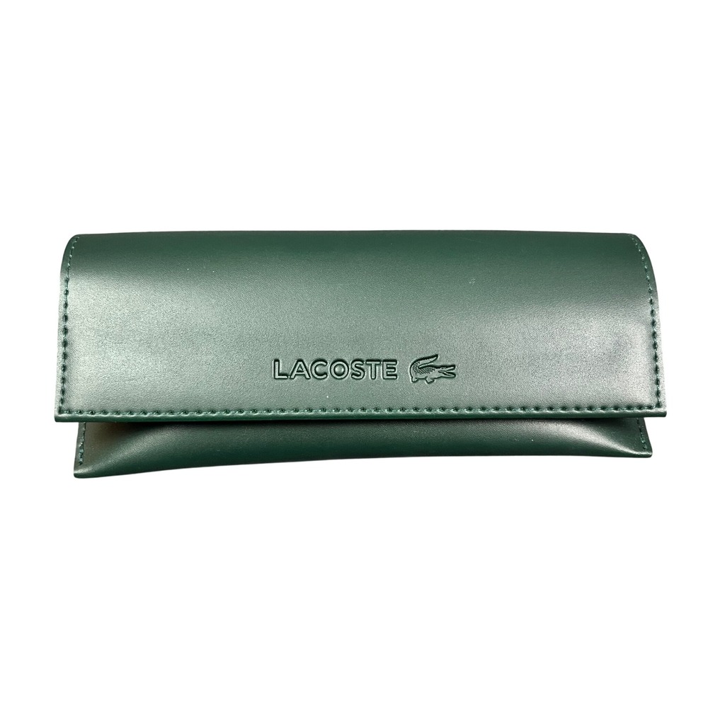 Lacoste Forest Green Eyewear Sunglasses Case‎ Snap Closure Debossed Logo